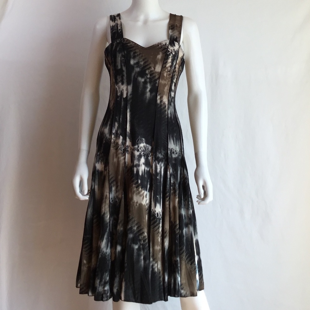 Vandana Black/Tan/Cream Color Dress